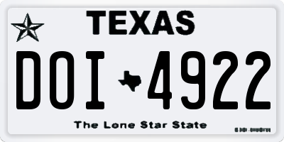 TX license plate DOI4922