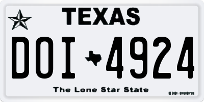 TX license plate DOI4924