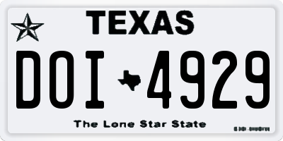 TX license plate DOI4929