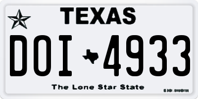 TX license plate DOI4933