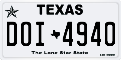 TX license plate DOI4940