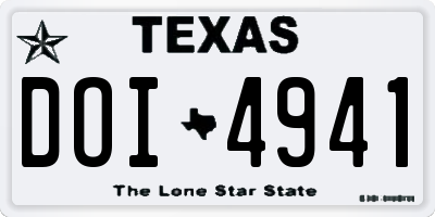 TX license plate DOI4941