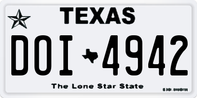 TX license plate DOI4942