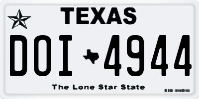 TX license plate DOI4944