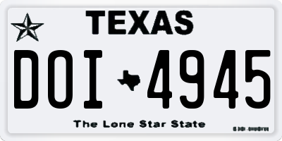 TX license plate DOI4945