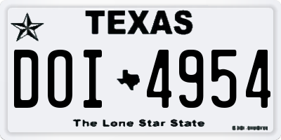 TX license plate DOI4954