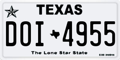 TX license plate DOI4955