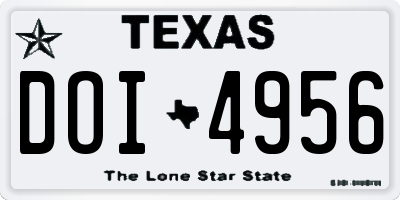 TX license plate DOI4956