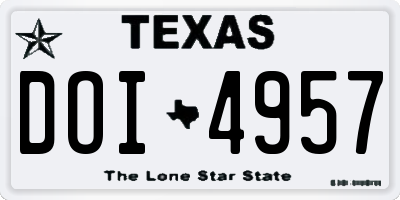 TX license plate DOI4957