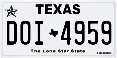 TX license plate DOI4959