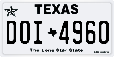 TX license plate DOI4960