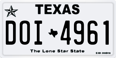TX license plate DOI4961