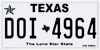 TX license plate DOI4964