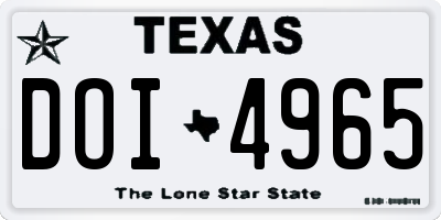 TX license plate DOI4965