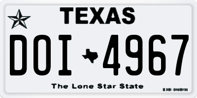 TX license plate DOI4967
