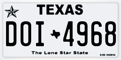 TX license plate DOI4968