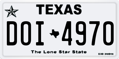 TX license plate DOI4970