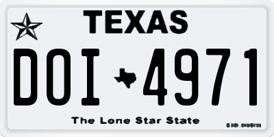 TX license plate DOI4971
