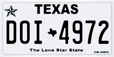 TX license plate DOI4972