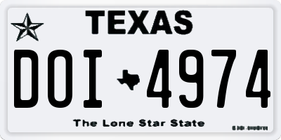 TX license plate DOI4974