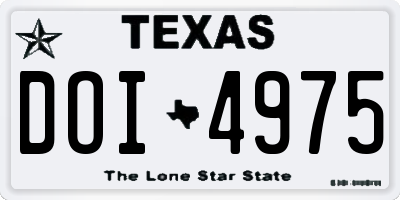 TX license plate DOI4975