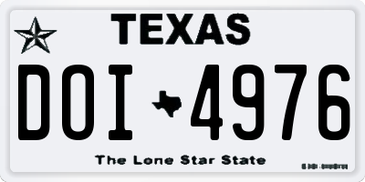TX license plate DOI4976