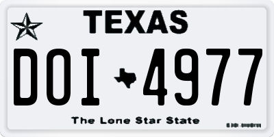 TX license plate DOI4977