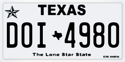 TX license plate DOI4980