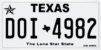 TX license plate DOI4982