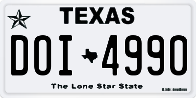 TX license plate DOI4990