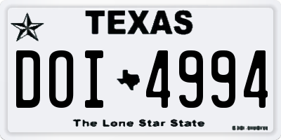 TX license plate DOI4994
