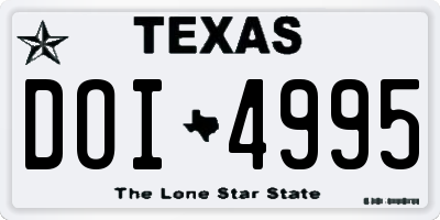 TX license plate DOI4995