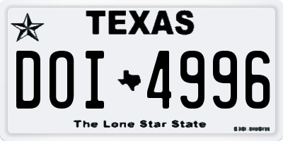 TX license plate DOI4996