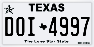 TX license plate DOI4997