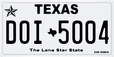 TX license plate DOI5004