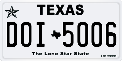 TX license plate DOI5006