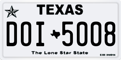 TX license plate DOI5008