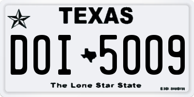 TX license plate DOI5009