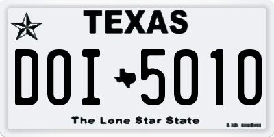 TX license plate DOI5010