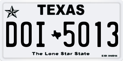 TX license plate DOI5013