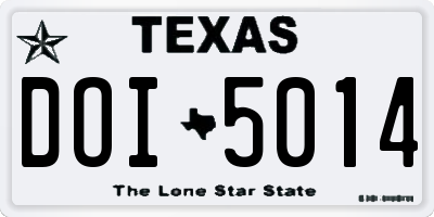 TX license plate DOI5014