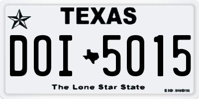 TX license plate DOI5015