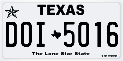 TX license plate DOI5016