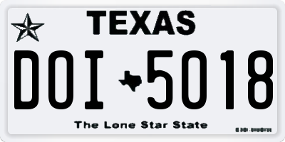 TX license plate DOI5018