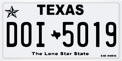 TX license plate DOI5019