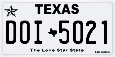 TX license plate DOI5021