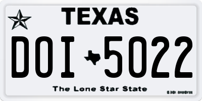 TX license plate DOI5022