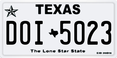 TX license plate DOI5023