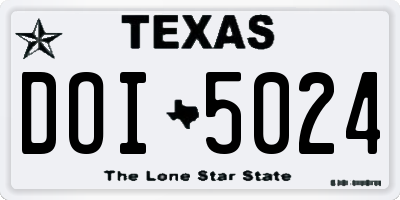 TX license plate DOI5024