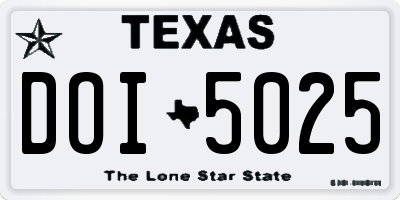 TX license plate DOI5025